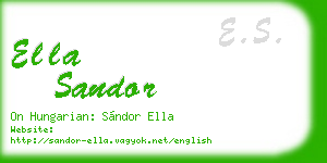 ella sandor business card